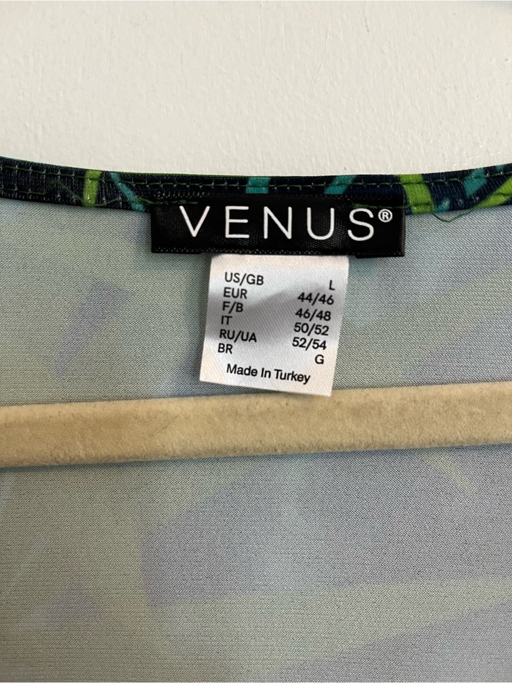 VENUS exaggerated bell sleeve Green Blue Tropical palm Leaf Maxi Dress J.Lo slit - Picture 6 of 7